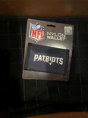 NFL Patriots Tri-Fold Nylon Wallet - Navy and Black